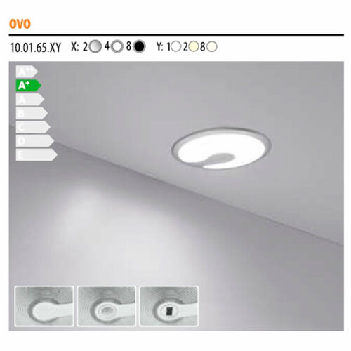 Светильник светодиодный Ovo movement металлик/натур. свечение, d77, 12V, 2.1 W, 150 lm, IP20