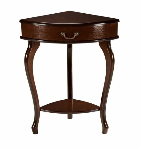 фото Консольный стол угловой Элегант с ящиком деревянный орех