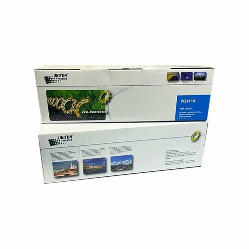 Картридж для HP Color LJ M155/MFP M182/M183 W2411A (216A) син (0,85К) без чипа! UNITON Premium GREEN LINE (Eco Protected)