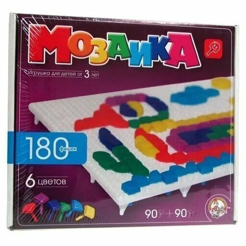 Мозаика фигурная 180дет. 6цветов 00968а