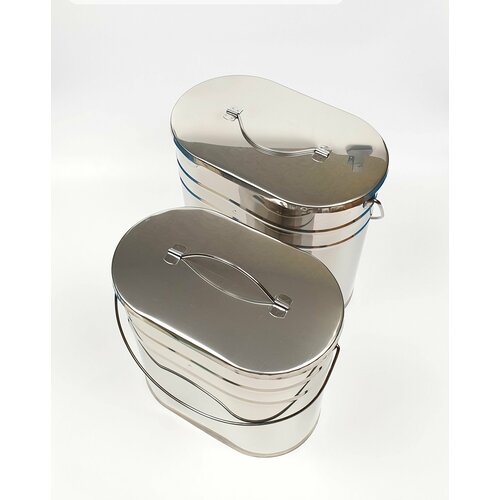 Набор походных котелков на 8 и 10 литров из нержавеющей стали, с крышками