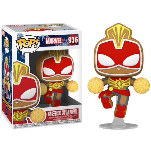 фигурка funko pop marvel holiday gingerbread captain marvel Фигурка Funko POP Captain Marvel Gingerbread Man из серии Marvel Holiday 936