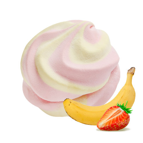 фото Зефир Полосатикисо вкусом клубника-банан, Сладкондия, 1 кг.