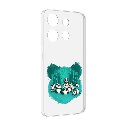 Чехол MyPads нарисованные панды для Infinix Smart 7 задняя-панель-накладка-бампер