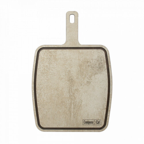 Доска разделочная композитная с ручкой, с желобом, 36х25 см, порфир кремовый DRRJ36250433KL6 Fashion