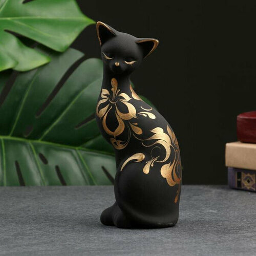 Фигура «Кошка ушастая» 7х8х19см черная 707374