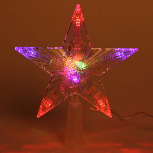 Фигура светодиодная звезда для ёлки 10 ламп RG/RB 15 см на батарейках 2 АА