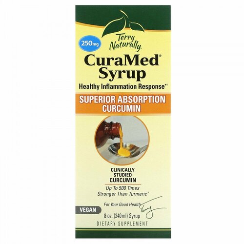 Terry Naturally, CuraMed Syrup, Superior Absorption Curcumin, 250 mg, 8 oz (240 ml)