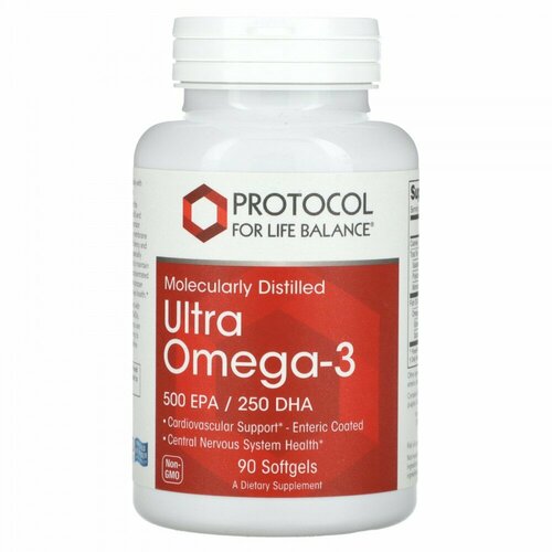 Protocol for Life Balance, Ultra Omega-3, 500 EPA / 250 DHA, 90 Softgels