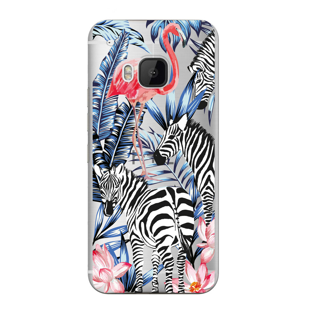 Чехол и защитная пленка для HTC One M9 Deppa Art Case Jungle зебры