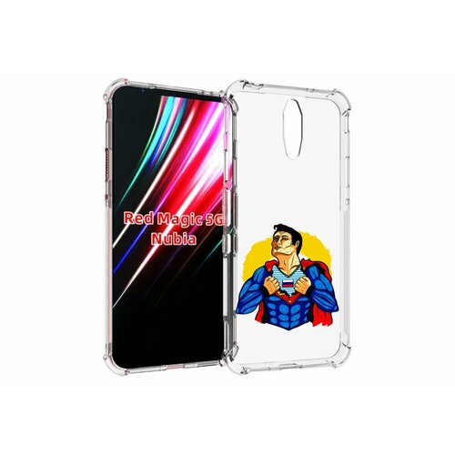 Чехол MyPads русский супермен для ZTE Nubia Red Magic 1 5G задняя-панель-накладка-бампер