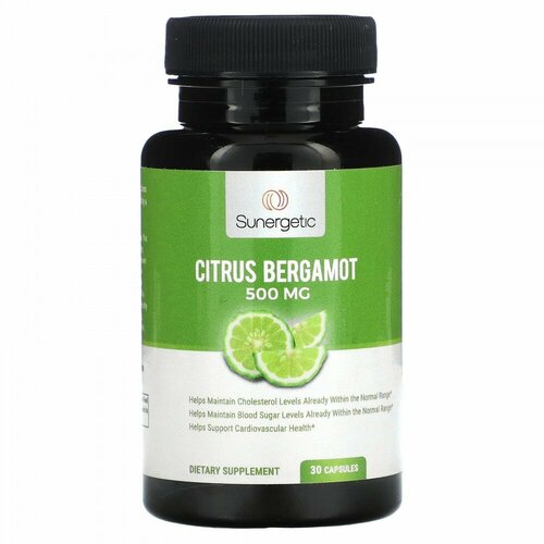 Sunergetic, Citrus Bergamot, 500 mg , 30 Capsules