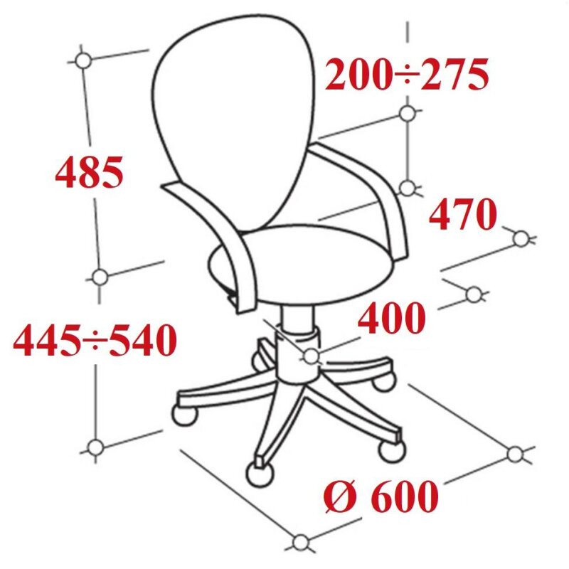 Кресло VT_EChair-319 ТС ткань черный хром