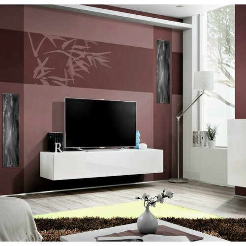 Тумба под телевизор Виго малая МДФ Белый