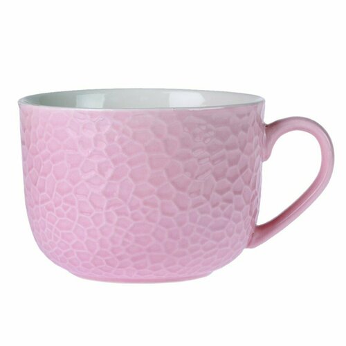 Кружка розовая, 550 мл, фарфор