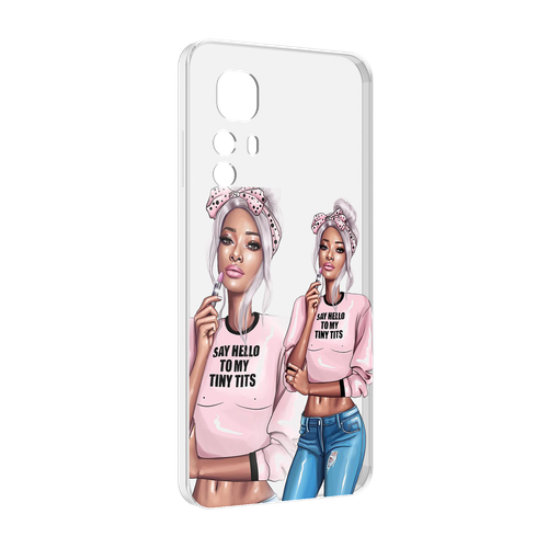 Чехол MyPads Девушка-в-розовой-футболке женский для Blackview A85 задняя-панель-накладка-бампер