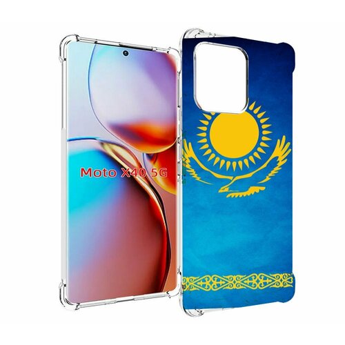 Чехол MyPads герб и флаг казахстана для Motorola Moto X40 задняя-панель-накладка-бампер