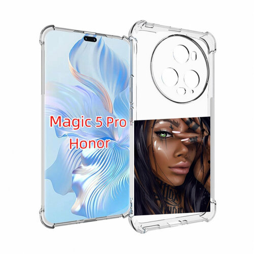Чехол MyPads девушка-с-зелеными-глазами-яркими для Honor Magic 5 Pro задняя-панель-накладка-бампер чехол mypads девушка с зелеными глазами для iphone 14 pro max задняя панель накладка бампер