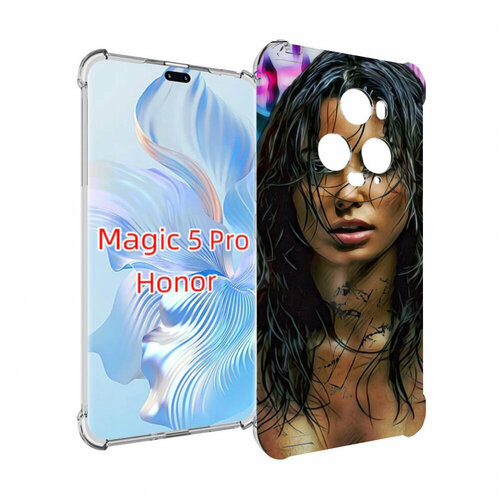 Чехол MyPads девушка с мокрыми волосами женский для Honor Magic 5 Pro задняя-панель-накладка-бампер