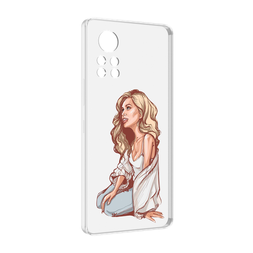 Чехол MyPads красивая-девушка-в-белом женский для Infinix Note 12 i X667 задняя-панель-накладка-бампер