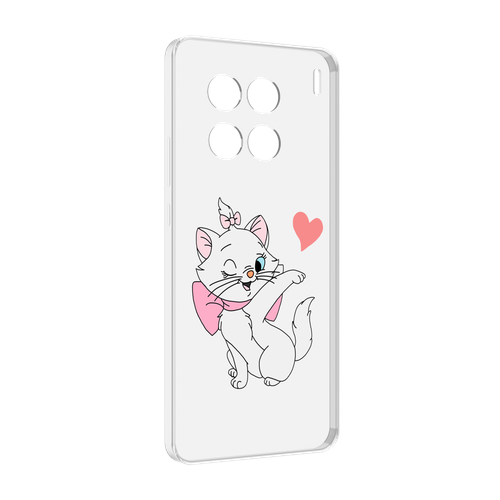 Чехол MyPads белая-кошечка-с-сердечком женский для Vivo X90 Pro задняя-панель-накладка-бампер