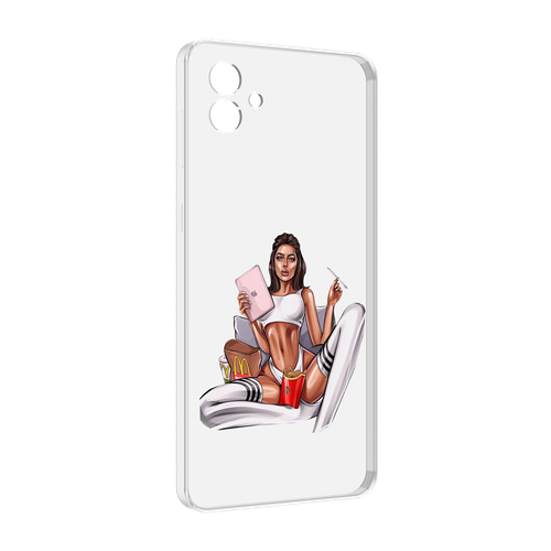 Чехол MyPads Модная-иллюстрация-девушки женский для Samsung Galaxy M04 задняя-панель-накладка-бампер чехол mypads абстракция девушки женский для samsung galaxy m04 задняя панель накладка бампер