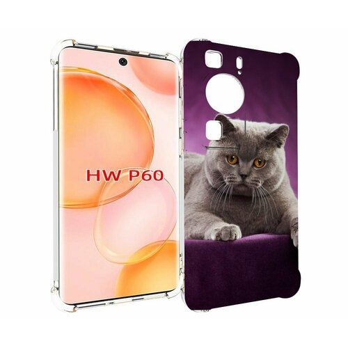 Чехол MyPads кошка британская короткая для Huawei P60 задняя-панель-накладка-бампер чехол mypads кошка британская короткая для huawei honor 30 lite задняя панель накладка бампер