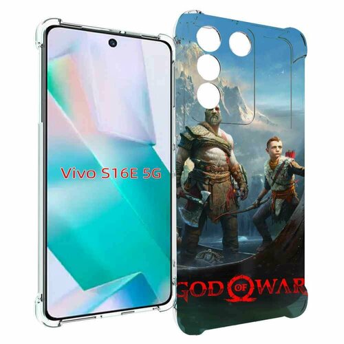 чехол mypads god of war кратос атрей для vivo x80 pro задняя панель накладка бампер Чехол MyPads God Of War Кратос Атрей для Vivo S16e / V27e задняя-панель-накладка-бампер