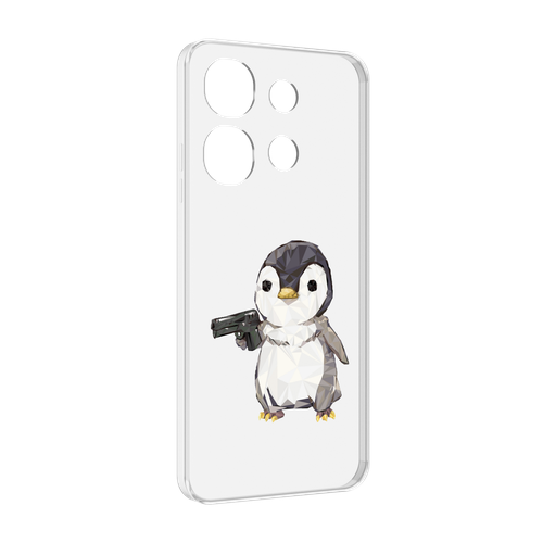 Чехол MyPads Пингвин детский для Tecno Spark Go 2023 (BF7) / Tecno Smart 7 задняя-панель-накладка-бампер