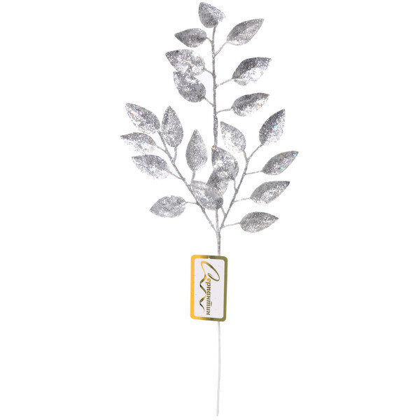 Ветка декоративная «Волшебные листья» 50 см, Серебро