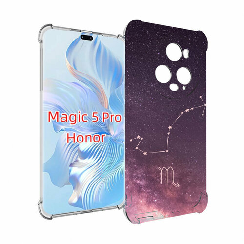 Чехол MyPads знак зодиака скорпион 4 для Honor Magic 5 Pro задняя-панель-накладка-бампер