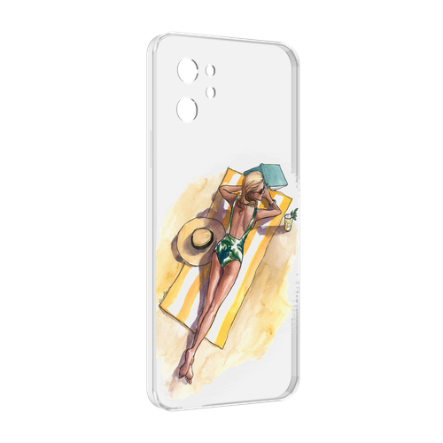 Чехол MyPads девушка на пляже женский для UMIDIGI A13 / A13S / A13 Pro задняя-панель-накладка-бампер