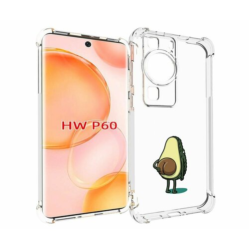 Чехол MyPads смешной авокадо сзади для Huawei P60 задняя-панель-накладка-бампер