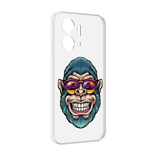 Чехол MyPads обезьяна улыбается для Honor X7a задняя-панель-накладка-бампер