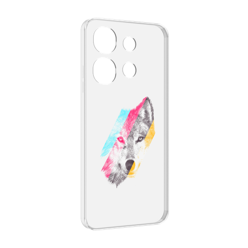 Чехол MyPads волк градиент для Tecno Spark Go 2023 (BF7) / Tecno Smart 7 задняя-панель-накладка-бампер