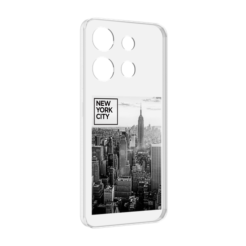 Чехол MyPads черно белый Нью-Йорк для Infinix Smart 7 задняя-панель-накладка-бампер чехол mypads оракул черно белый для infinix smart 7 задняя панель накладка бампер