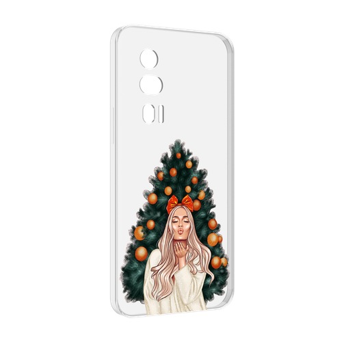 Чехол MyPads девушка-под-елкой-с-мандаринами женский для Xiaomi Redmi K60 задняя-панель-накладка-бампер