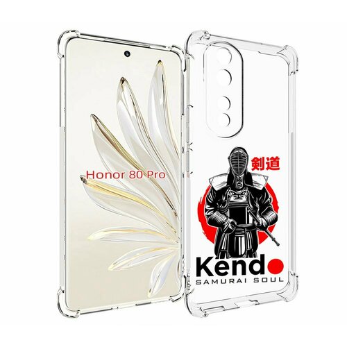 Чехол MyPads рисованый самурай для Honor 80 Pro задняя-панель-накладка-бампер