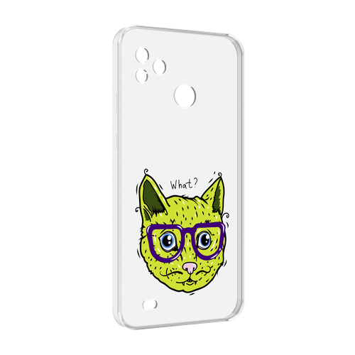 Чехол MyPads Зеленый кот для Tecno Pop 5 Go задняя-панель-накладка-бампер чехол mypads пугливый кот для tecno pop 5 go задняя панель накладка бампер