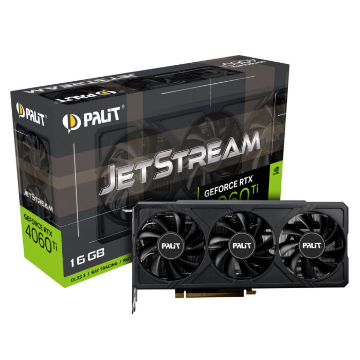 Видеокарта Palit RTX4060Ti JETSTREAM 16GB GDDR6 128bit 3-DP HDMI