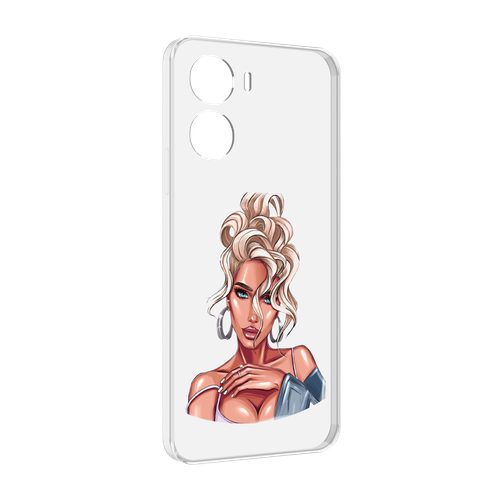 Чехол MyPads красивая-блондинка женский для Vivo Y56 5G задняя-панель-накладка-бампер