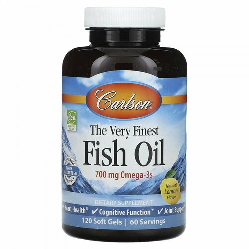 Carlson, The Very Finest Fish Oil, Natural Lemon, 350 mg, 120 Soft Gels