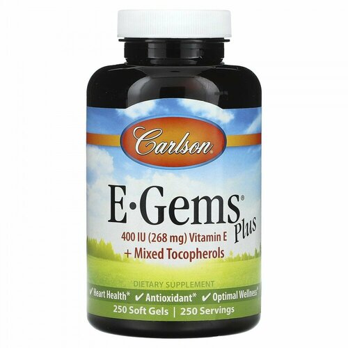 Carlson, E-Gems Plus, 268 mg (400 IU), 250 Soft Gels