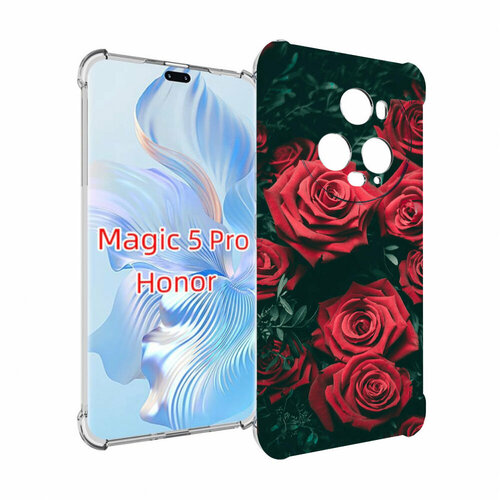 Чехол MyPads красные-бархатные-розы для Honor Magic 5 Pro задняя-панель-накладка-бампер