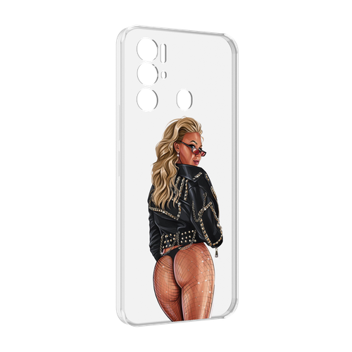 Чехол MyPads девушка в чулках полуголая женский для Tecno Pova Neo 4G задняя-панель-накладка-бампер