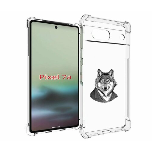 Чехол MyPads волк в пиджаке для Google Pixel 7A задняя-панель-накладка-бампер чехол mypads волк лиса для google pixel 7a задняя панель накладка бампер
