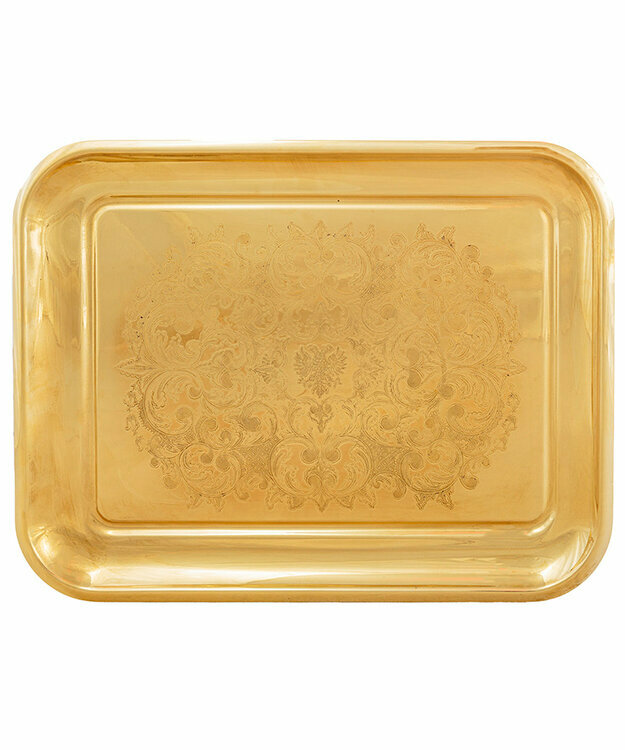 фото Поднос "Кольчугинский" прямоугольный латунь