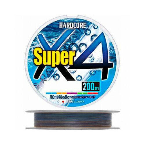 фото Плетенка duel pe hardcore super x4 200m 5color #2.0 13.0кг.