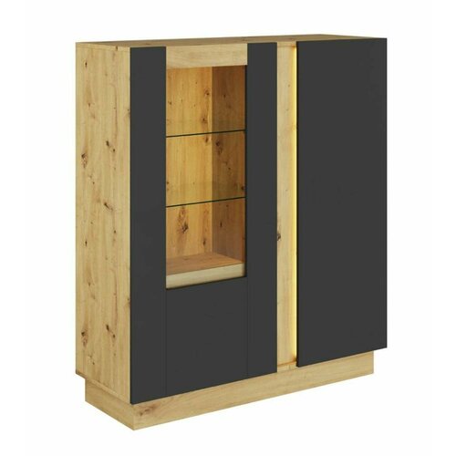 MODO комод КД-3 Дуб Артизан / Чёрный Матовый