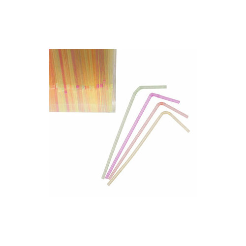 Трубочки со сгибом неоновые L=21 см (1000шт) D=5 мм Pasterski 6030149